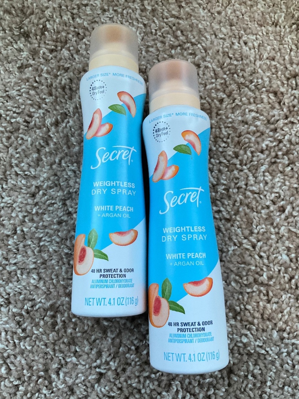 2-Secret Deodorants White Peach + Argan Oil